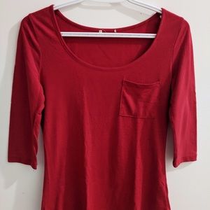 🎁 Plain red basic baseball tee